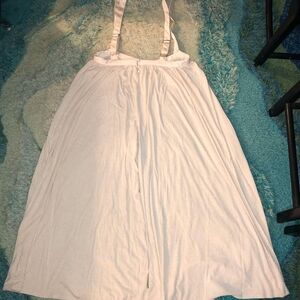 Free People White Romper L Long Sleeveless Adjustable Straps Viscose